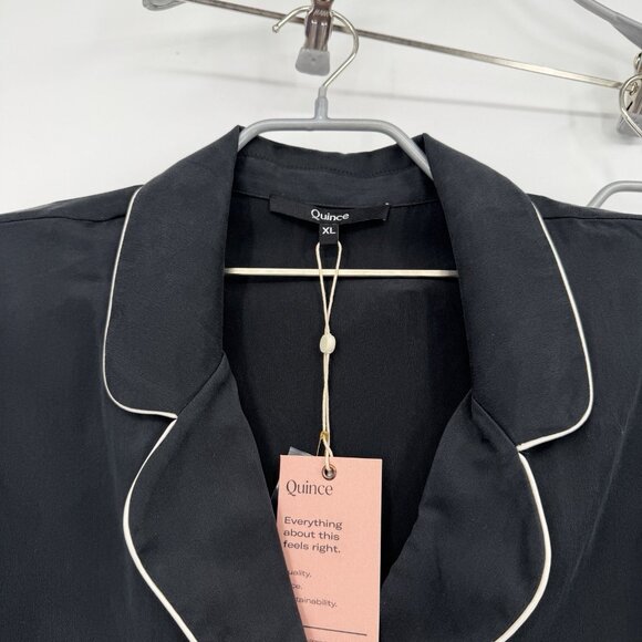 Quince Washable Silk Pajama Set With Piping Size XL Women’s Shirt and Shorts - Picture 2 of 8